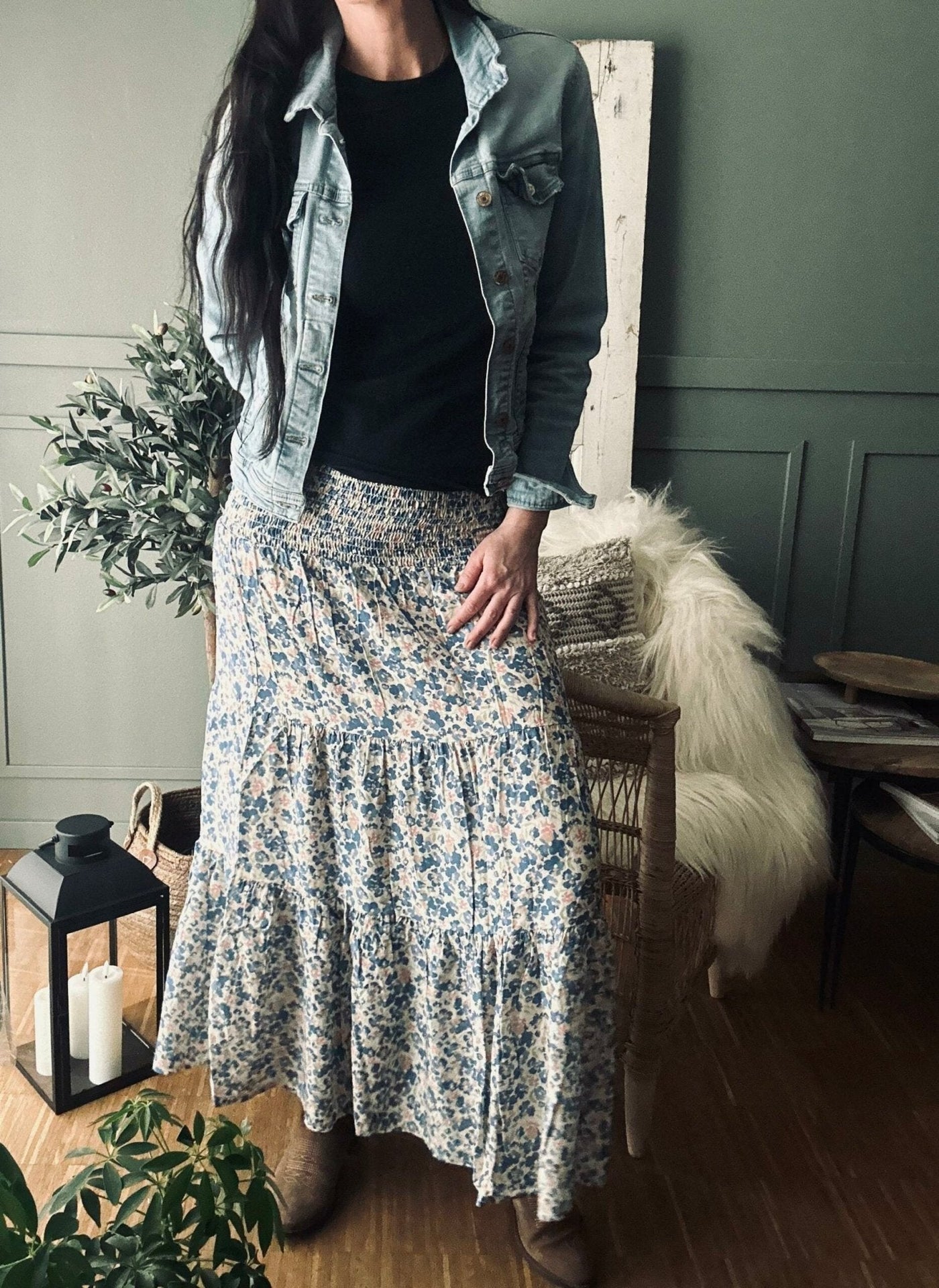 Nederdel Boho – Summer Blue - VIAMAJA.DK
