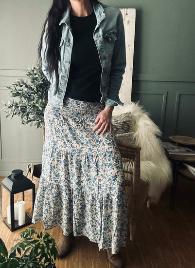 Nederdel Boho – Summer Blue - VIAMAJA.DK