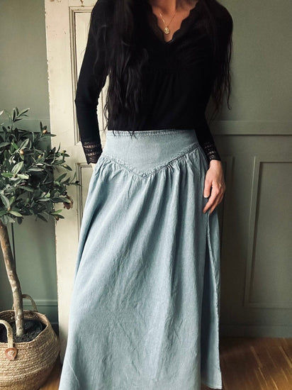 Nederdel – Jeans blue - VIAMAJA.DK