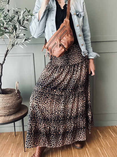 Nederdel med smock – Dark Leopard - VIAMAJA.DK