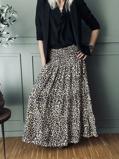 Nederdel med smock – Leopard - VIAMAJA.DK