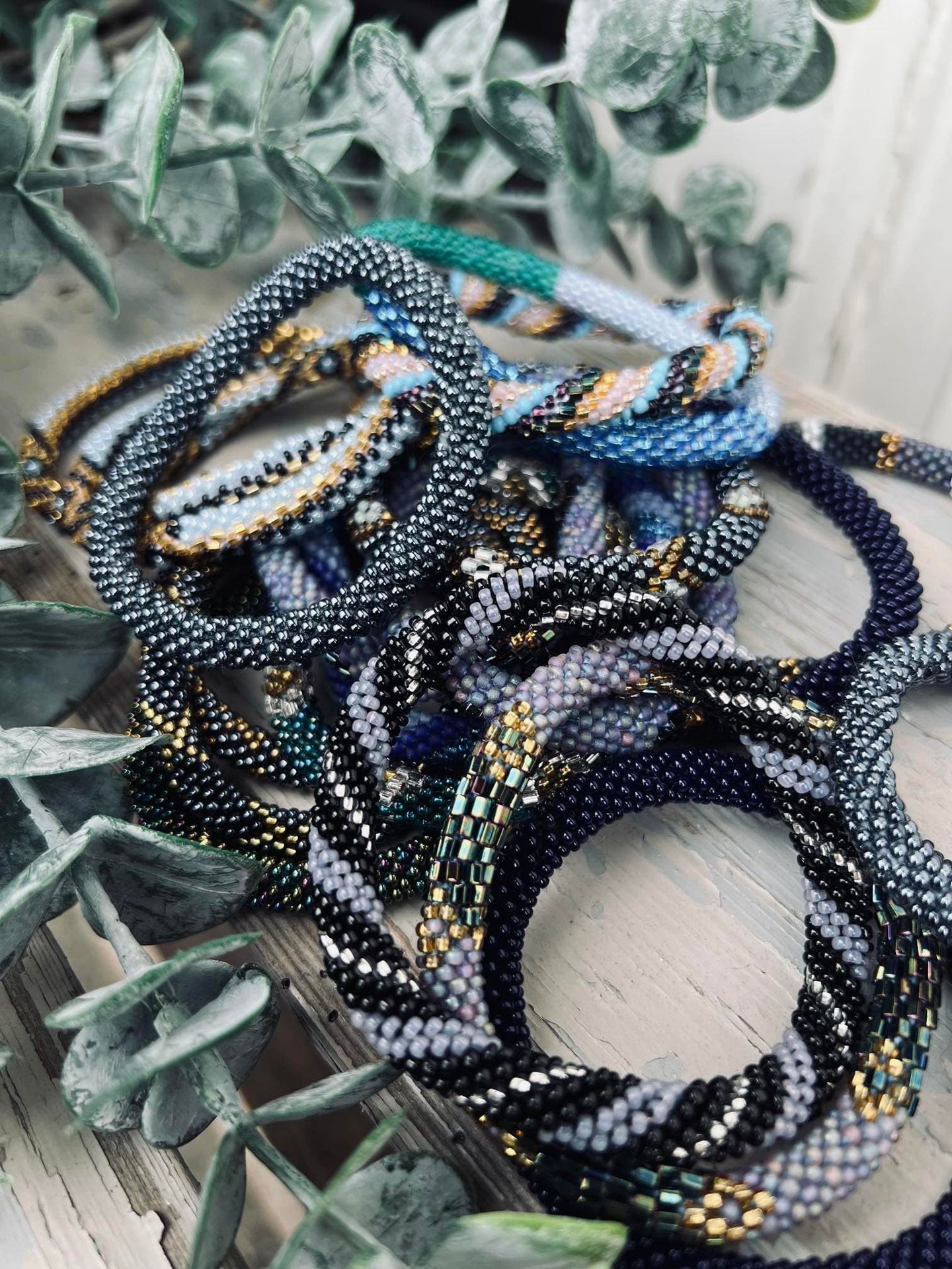 Nepal armbånd - Blue mix - VIAMAJA.DK