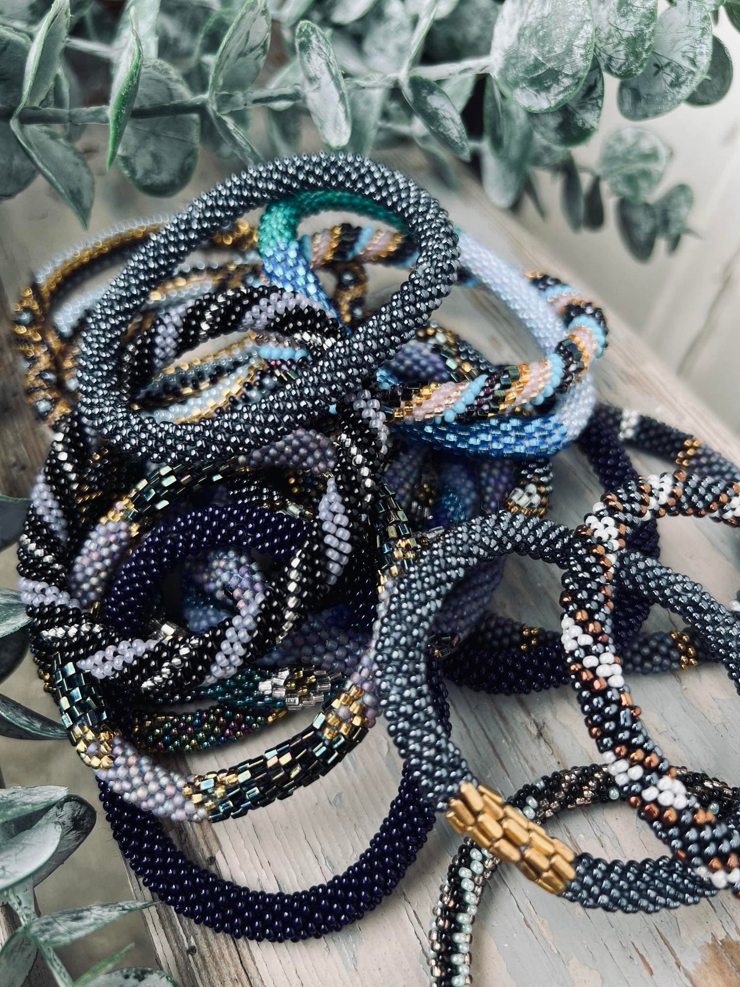Nepal armbånd - Blue mix - VIAMAJA.DK