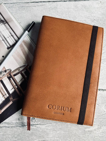 Notesbog i skind – Cognac – A5 - VIAMAJA.DK