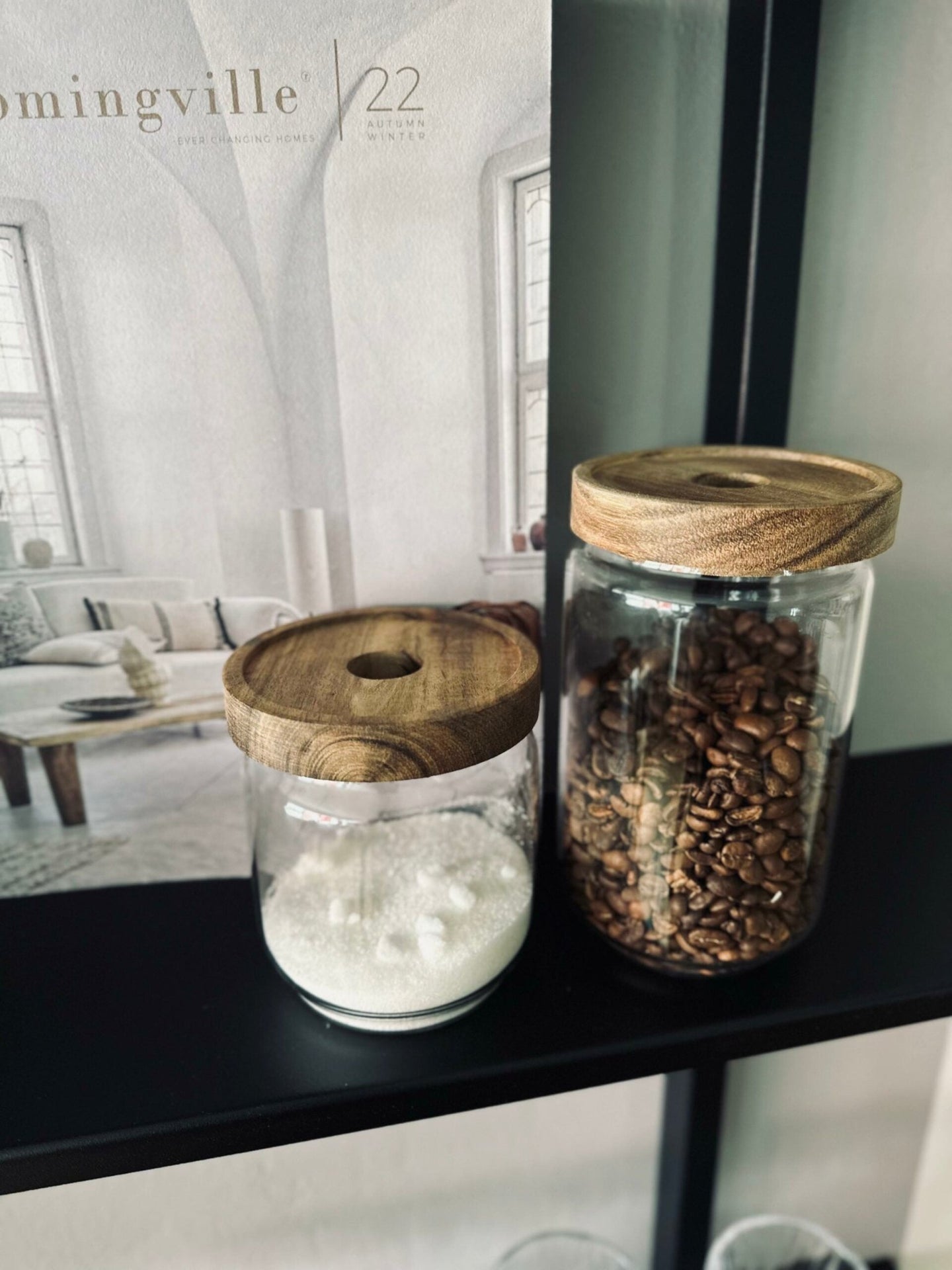 Opbevaringsglas med trælåg – 700 ml - VIAMAJA.DK