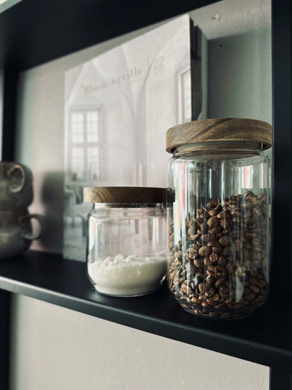 Opbevaringsglas med trælåg – 700 ml - VIAMAJA.DK