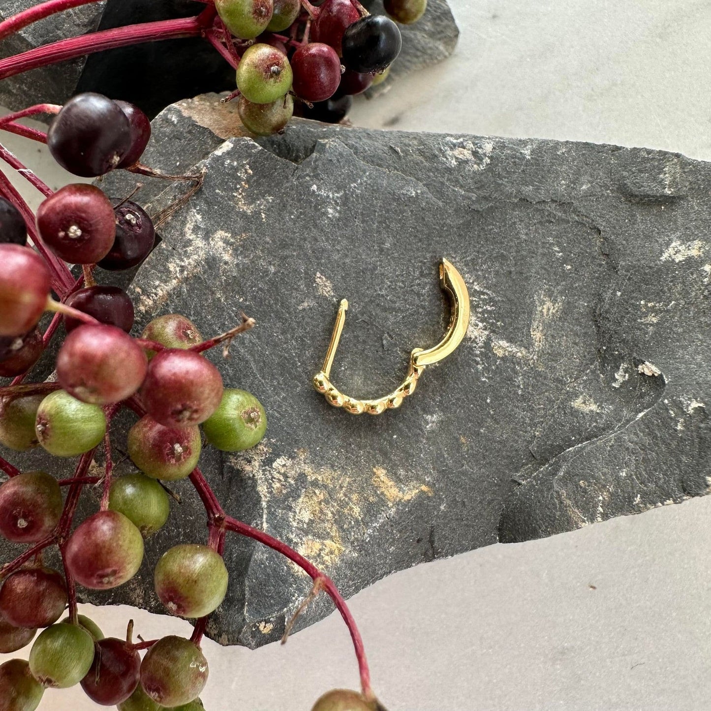 Ørering Single Marble 18K forgyldt - 1 stk - VIAMAJA.DK