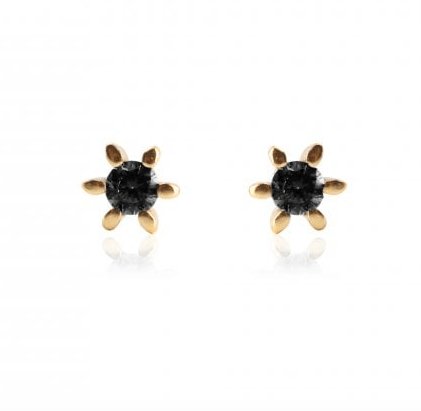 Ørestikker GIA – Black 18K forgyldt - VIAMAJA.DK