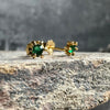 Ørestikkere GIA EMERALD 18K forgylt