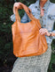 Oversize Læder Shopper – Cognac - VIAMAJA.DK