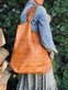 Oversize Læder Shopper – Cognac - VIAMAJA.DK