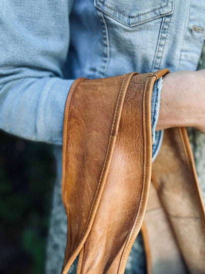 Oversize Læder Shopper – Cognac - VIAMAJA.DK