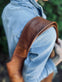 Oversize Læder Shopper – Walnut - VIAMAJA.DK