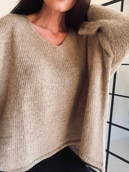 Oversize strik Nilla – Beige - VIAMAJA.DK