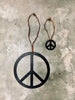 Peace-tegn i lærreim - large