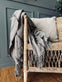 Plaid 125x150 Mocca strib Recycling bomuld - VIAMAJA.DK