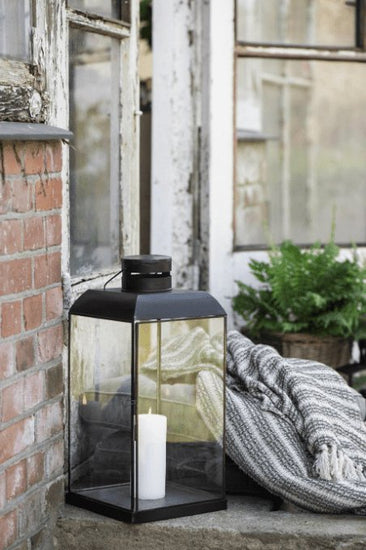 Plaid creme/oliven stribemønster - VIAMAJA.DK