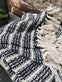 Plaid creme/sort stribemønster - VIAMAJA.DK