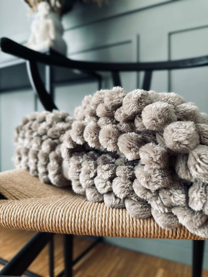 Plaid fleece Beige - SUPER SOFT - VIAMAJA.DK