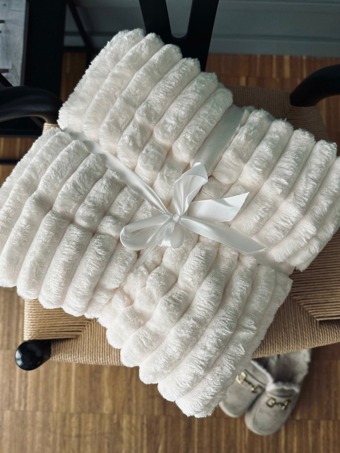 Plaid fleece white - SUPER SOFT - VIAMAJA.DK