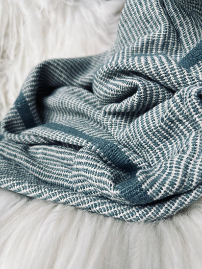 Plaid i 100% genanvendt bomuld – Aqua - VIAMAJA.DK