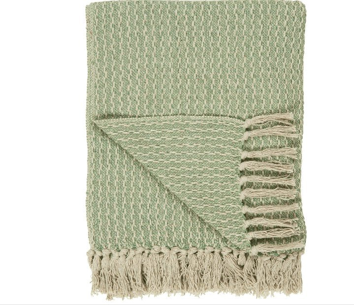 Plaid i farven creme/grønt - 150kr - VIAMAJA.DK
