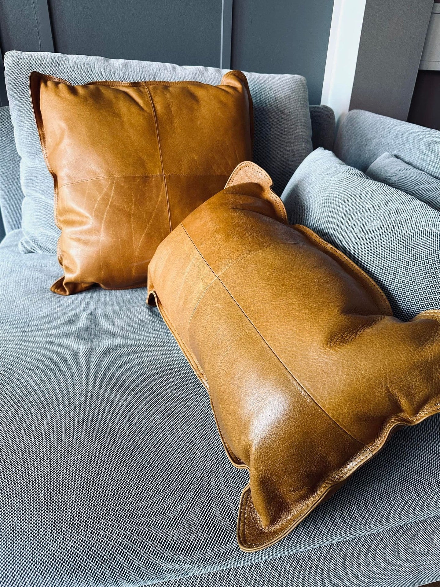 Pude Cognac 35x60cm - Mat cognac - VIAMAJA.DK