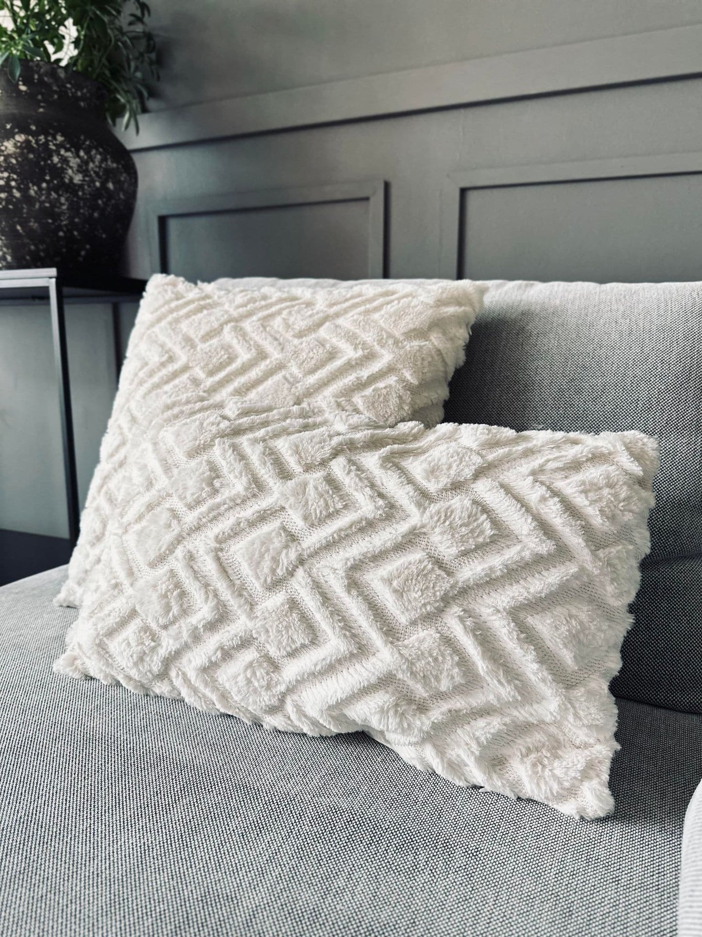 Pude ink fyld - 30x50 cm Lys ZigZag - VIAMAJA.DK