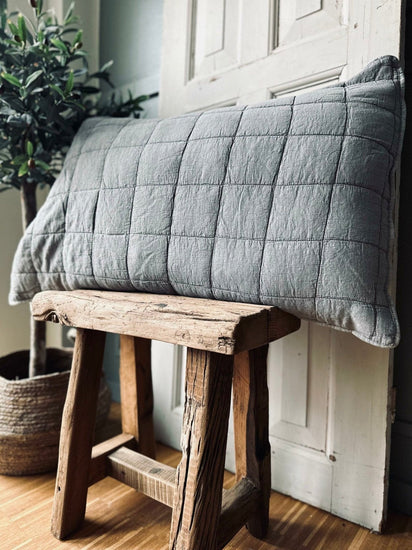 Pudestykke STONE-WASHED Quilt – Nordic grey 60×90 - VIAMAJA.DK