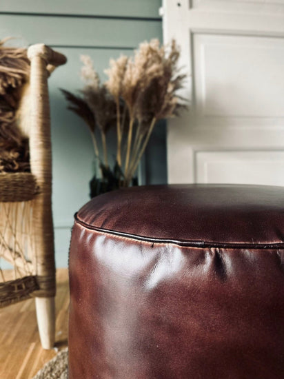 Puff med glat top - Brown - VIAMAJA.DK