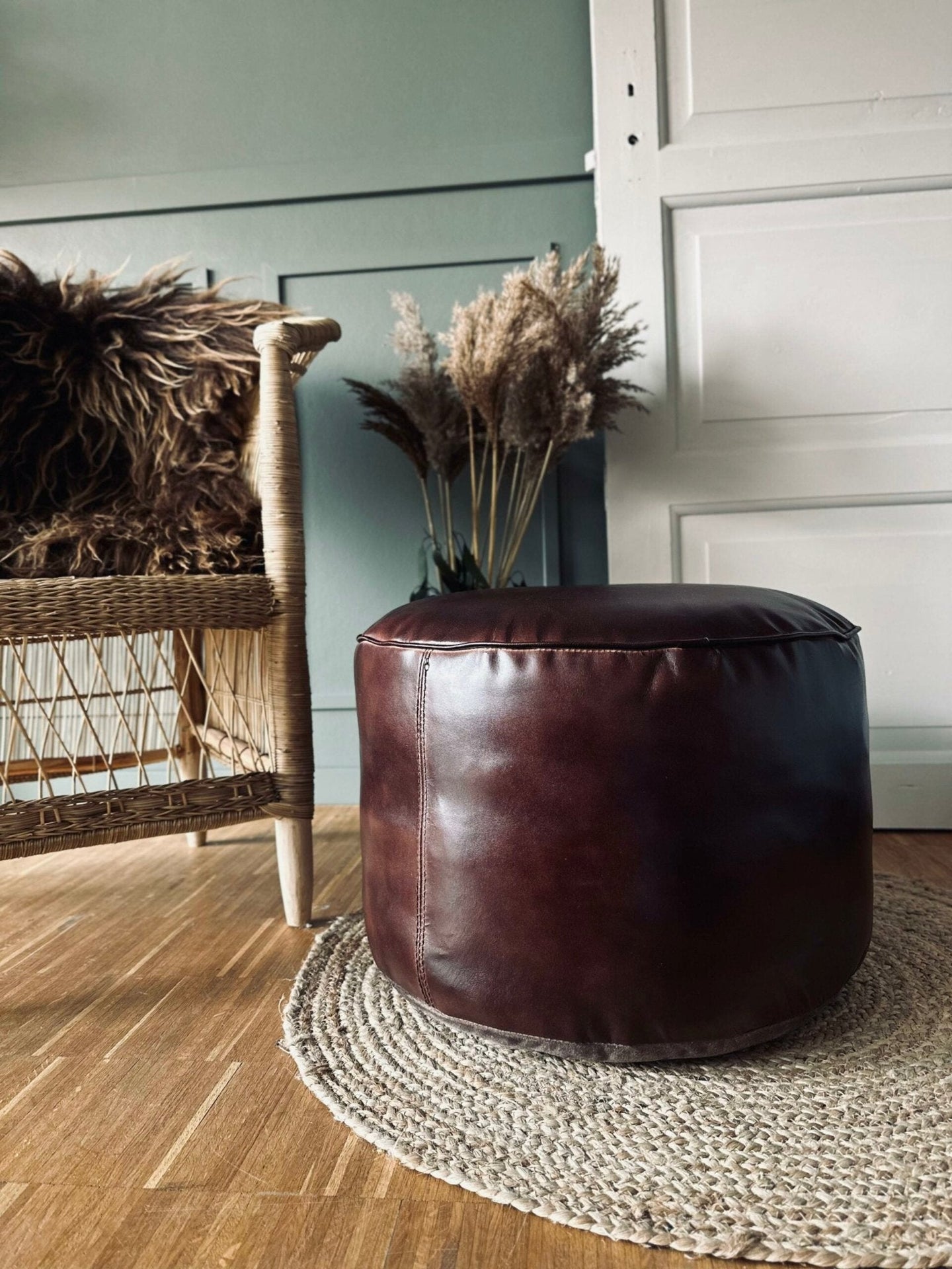 Puff med glat top - Brown - VIAMAJA.DK