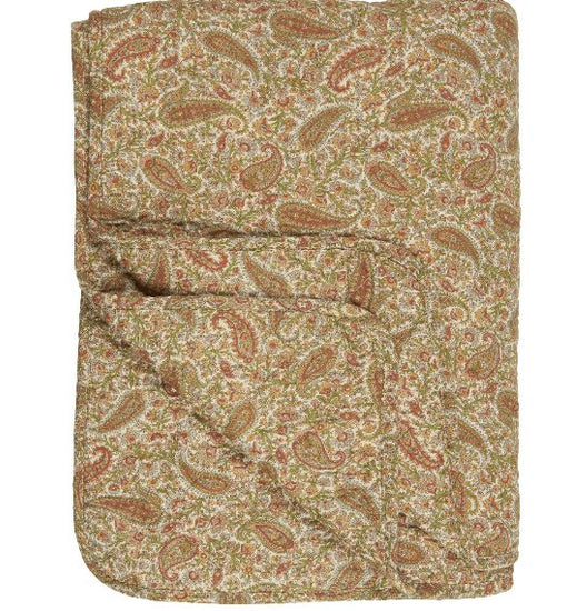 Quilt paisley i grøn, gylden, rustfarver - VIAMAJA.DK