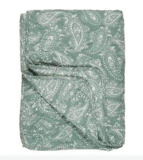 Quilt støvgrøn m/paisley - VIAMAJA.DK