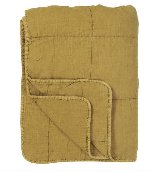 Quilt - Vintage quilt mustard - VIAMAJA.DK