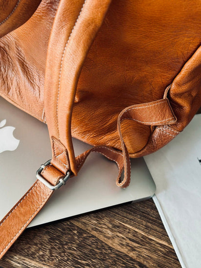 Rygsæk Cognac leather - VIAMAJA.DK