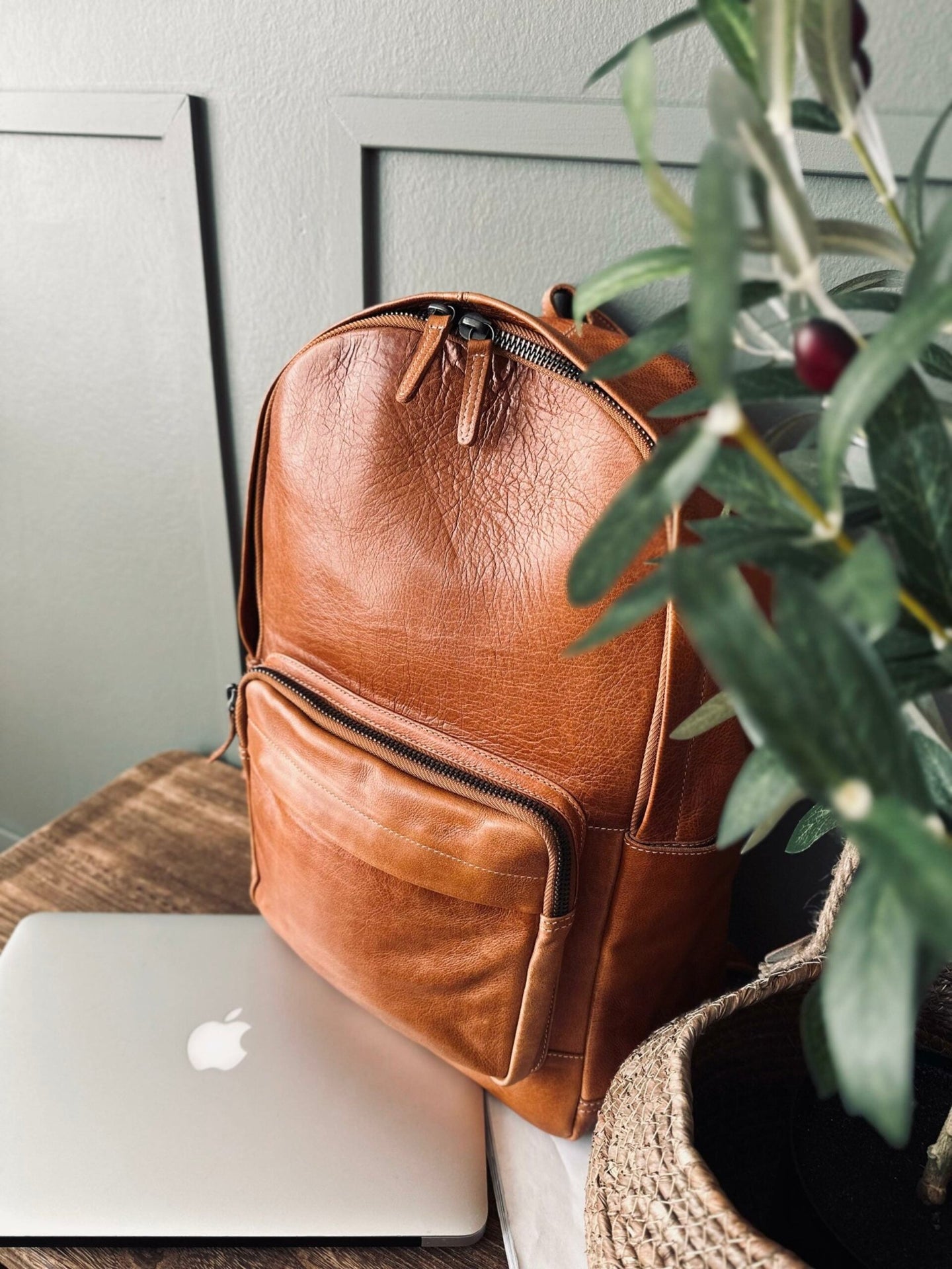 Rygsæk Cognac leather - VIAMAJA.DK