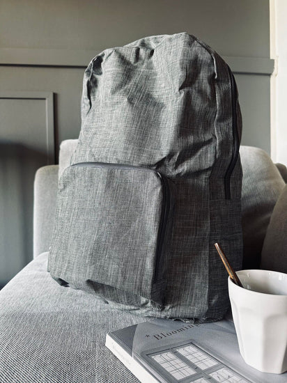Rygsæk - Grå nylon foldbar - VIAMAJA.DK