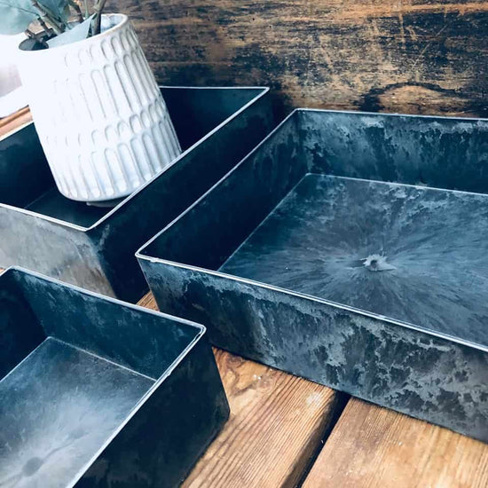 Sæt af 3 opbevaringskasser - Beton look - VIAMAJA