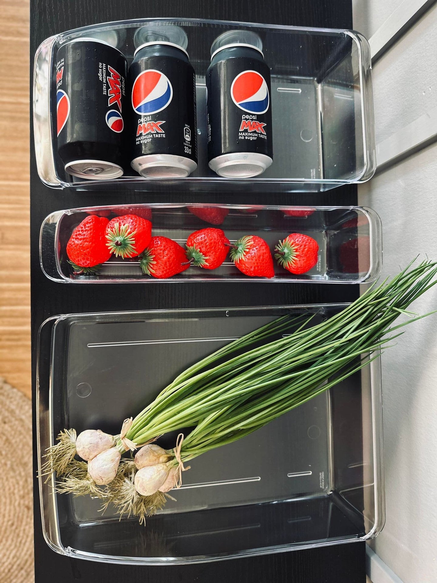 Sæt med 3 transparente kasser til køleskab - VIAMAJA.DK