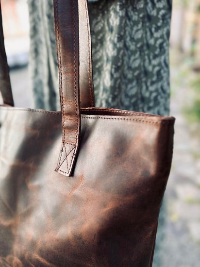 Shopper ALMA – Dark Urban bøffellæder - VIAMAJA.DK