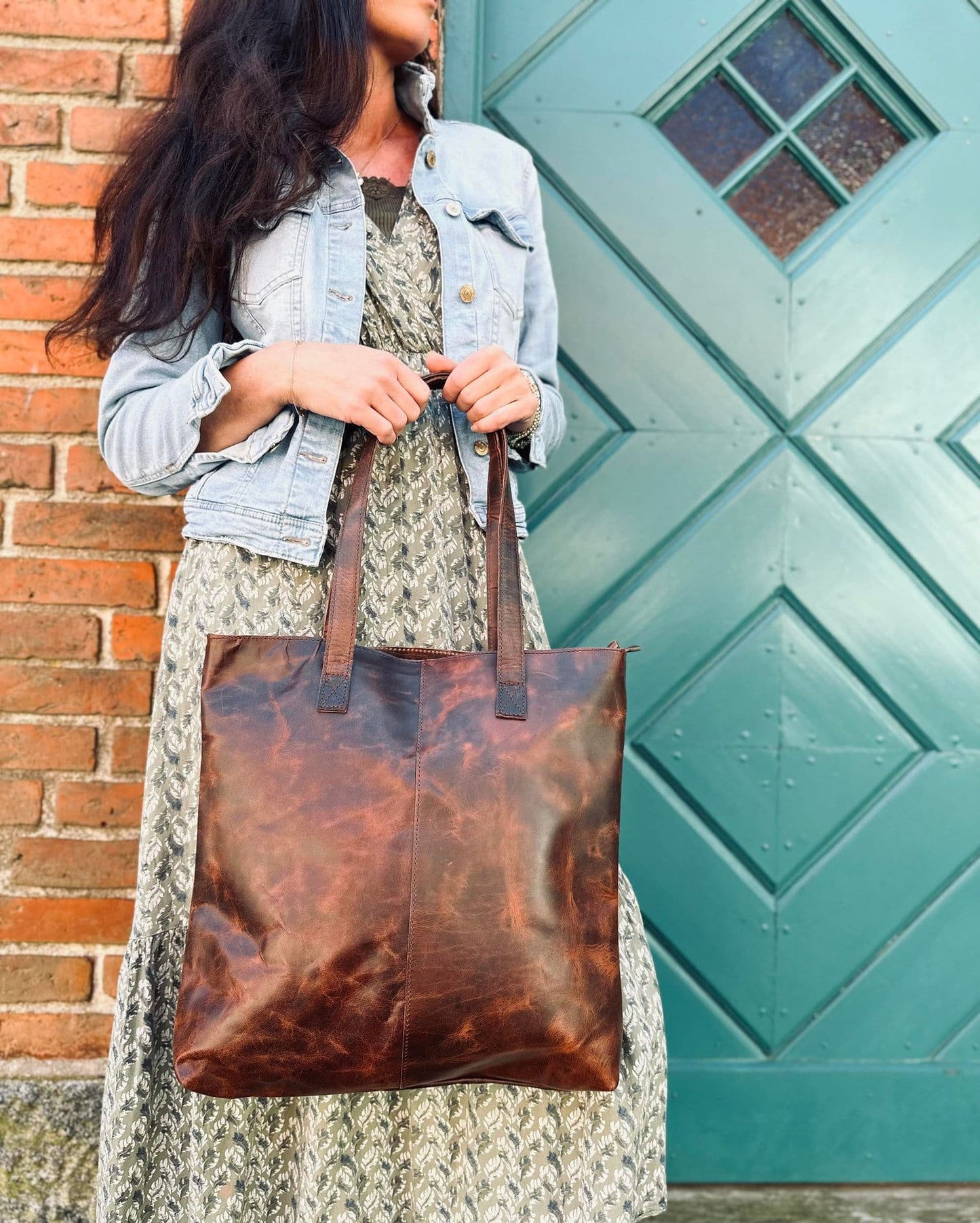 Shopper ALMA – Dark Urban bøffellæder - VIAMAJA.DK