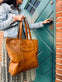 Shopper BIG BUFFALO – Cognac bøffellæder - VIAMAJA.DK