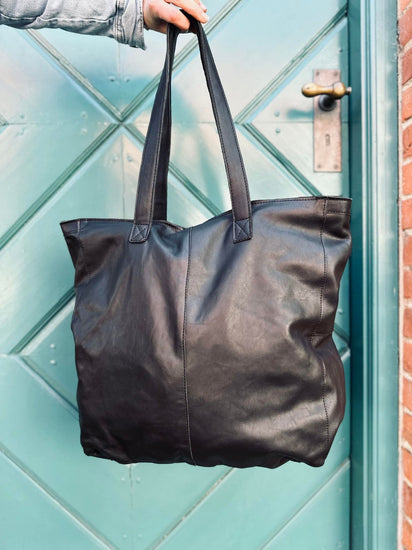 Shopper BIG BUFFALO - Sort bøffellæder - VIAMAJA.DK