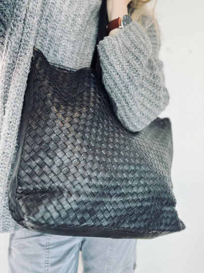 Shopper Black MILLE - Flettet skind - VIAMAJA.DK