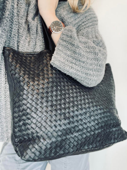 Shopper Black MILLE - Flettet skind - VIAMAJA.DK