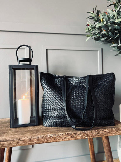 Shopper Black MILLE - Flettet skind - VIAMAJA.DK