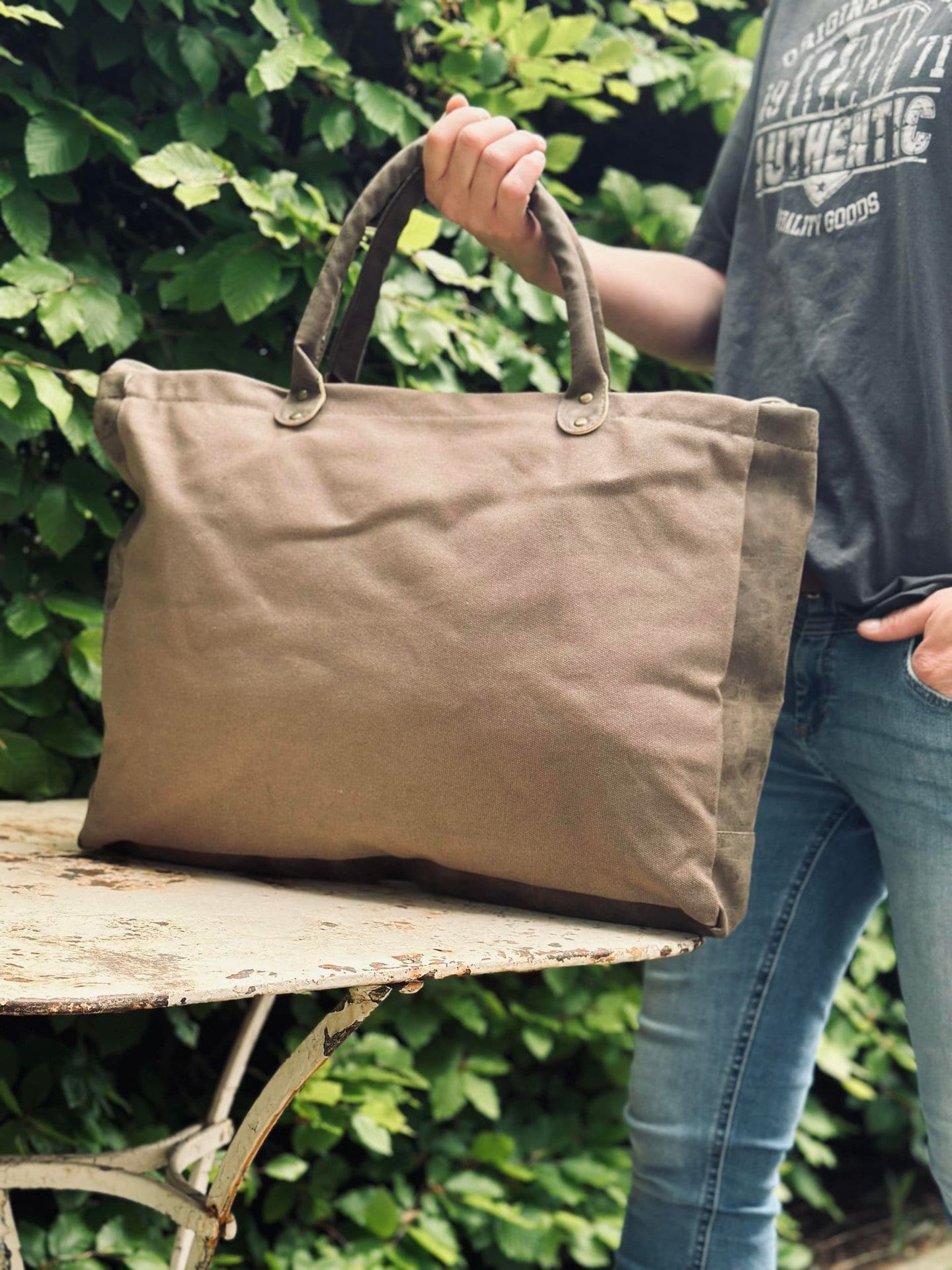 Shopper - Brown kanvas - VIAMAJA.DK