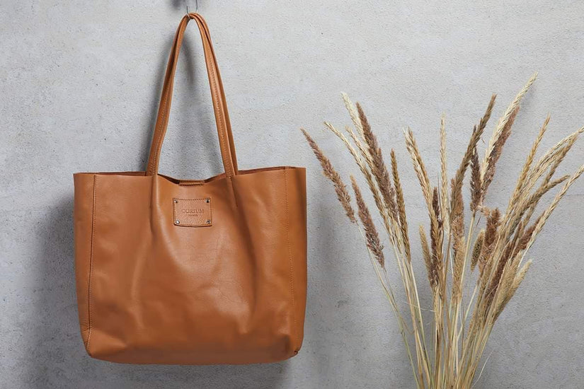 Shopper i blød cognac skind - VIAMAJA.DK