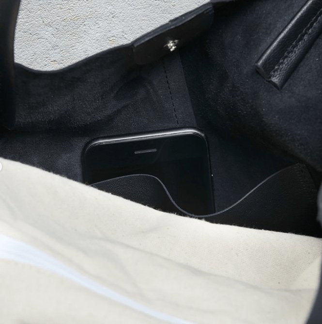 Shopper i blød sort skind - VIAMAJA.DK