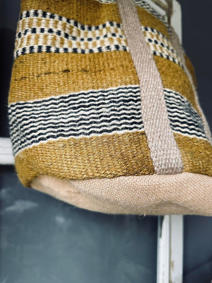 Shopper i kraftig Jute - Sennep - VIAMAJA.DK